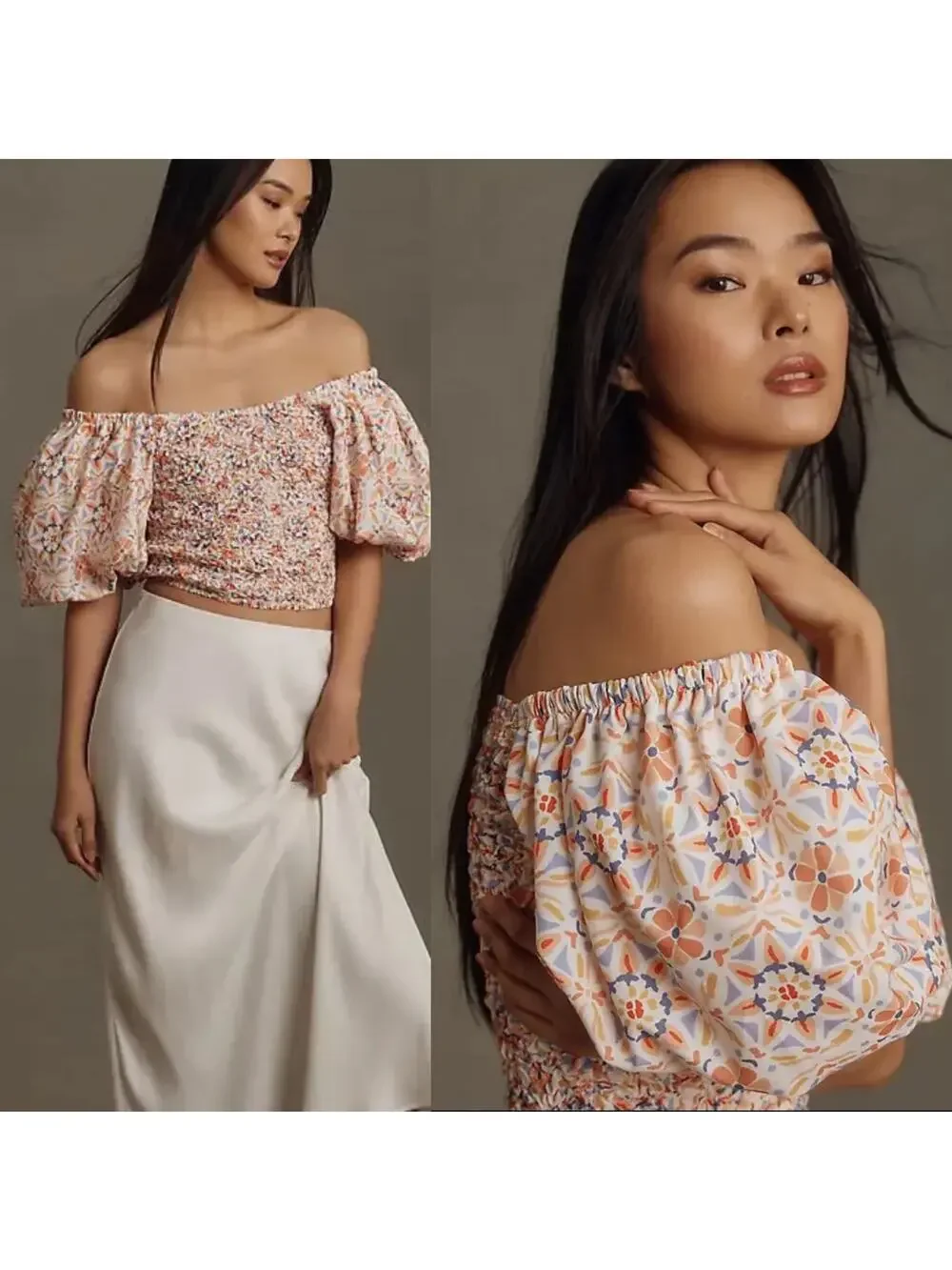Dolan Left Coast Off-The-Shoulder Floral Textured Top